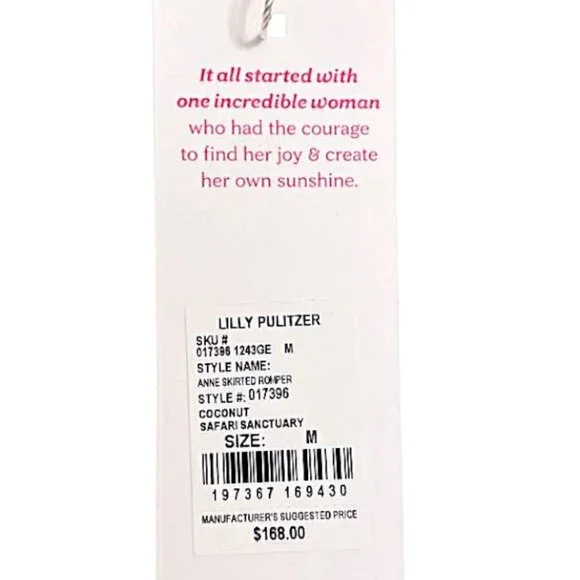 Lilly Pulitzer Anne Skirted Romper in Coconut Safari Sanctuary NWT - Size Medium - Picture 6 of 8